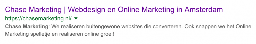Chase Marketing Meta omschrijving